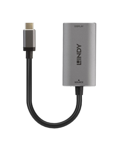 Lindy 43327 Adapter Kablowy 0,11 M Usb Type-C Hdmi Czarny, Szary