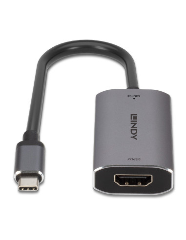 Lindy 43327 Adapter Kablowy 0,11 M Usb Type-C Hdmi Czarny, Szary