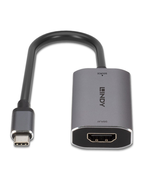 Lindy 43327 Adapter Kablowy 0,11 M Usb Type-C Hdmi Czarny, Szary