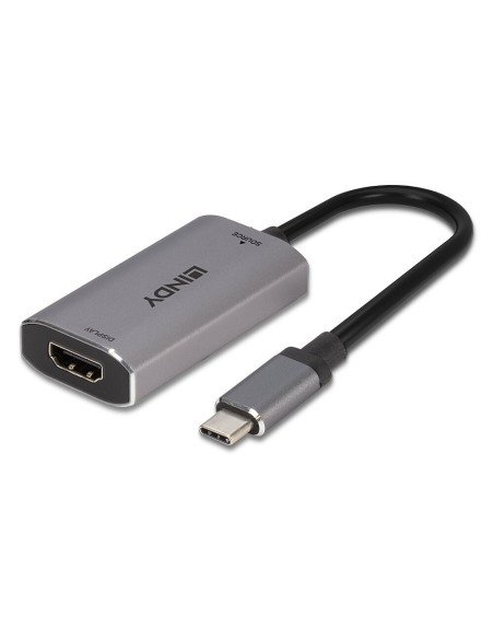 Lindy 43327 Adapter Kablowy 0,11 M Usb Type-C Hdmi Czarny, Szary