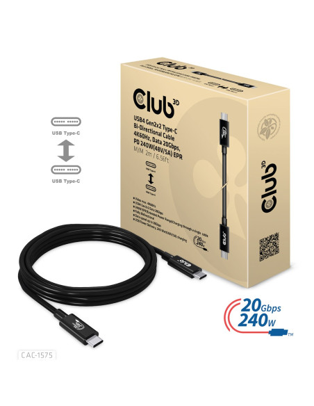 Club3D Cac-1575 Kabel Usb Usb4 Gen 2X2 2 M Usb C Czarny