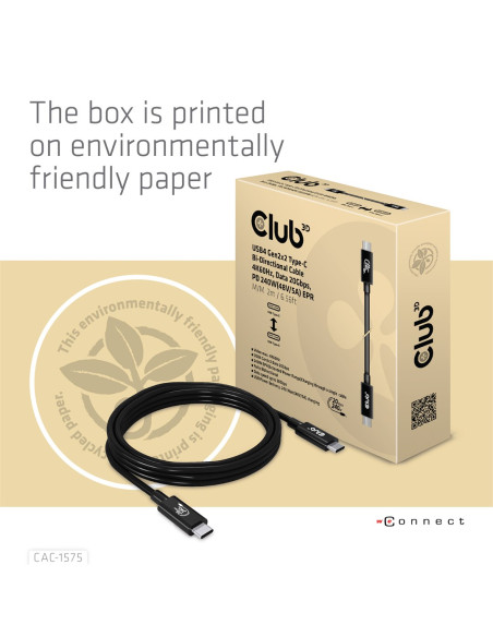 Club3D Cac-1575 Kabel Usb Usb4 Gen 2X2 2 M Usb C Czarny