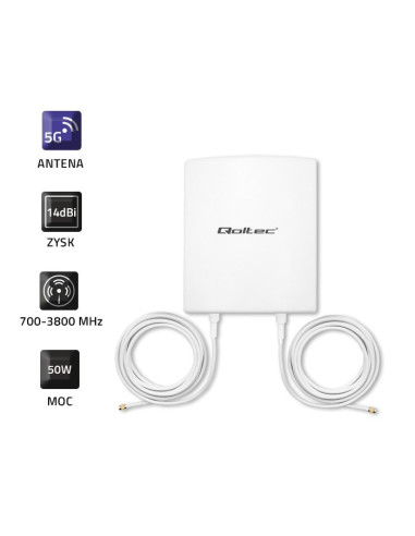Qoltec Antena 5G | 14Dbi | Zewnętrzna
