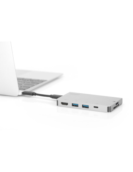Digitus Wieloportowa Podróżna Stacja Dokująca Usb Type-C™, 6 Portów
