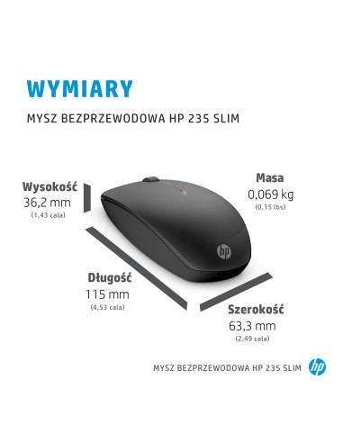 Hp Mysz 235 Slim Bezprzewodowa 4E407Ut