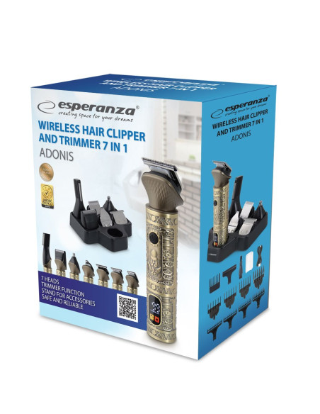 Esperanza Maszynka Do Strzyżenia Włosów 7W1 Adonis Ebc006