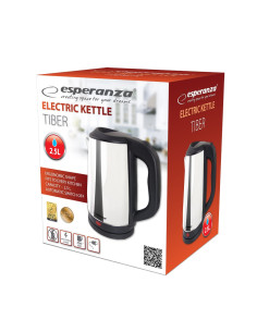 Esperanza Czajnik Elektryczny Tiber 2.5 L Srebrny Matowy Ekk036X