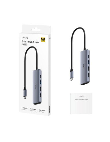 Cudy Uh405 Hub 5-In-1 Usb-C Z Hdmi 4K
