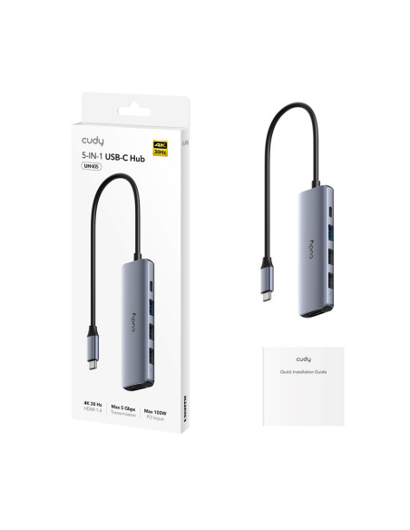 Cudy Uh405 Hub 5-In-1 Usb-C Z Hdmi 4K