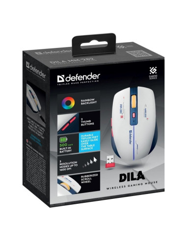 Defender Mysz Bezprzewodowa Dila Mm-282 Rf 1800Dpi 6P Akumulatorowa 52282