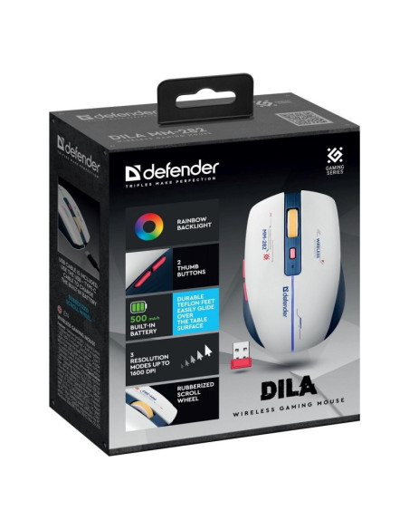 Defender Mysz Bezprzewodowa Dila Mm-282 Rf 1800Dpi 6P Akumulatorowa 52282
