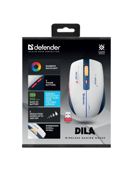 Defender Mysz Bezprzewodowa Dila Mm-282 Rf 1800Dpi 6P Akumulatorowa 52282