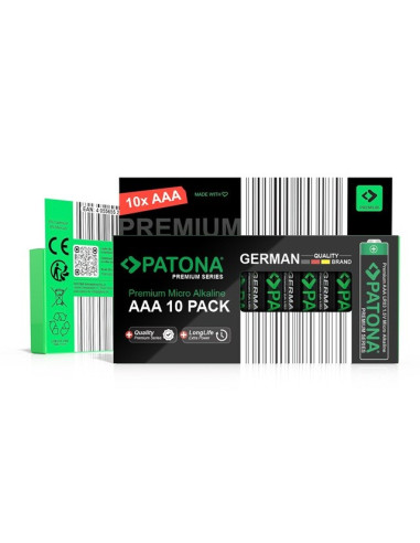 Patona Premium Aaa Micro Lr03 – 10X Baterii Alkalicznych 1.5V