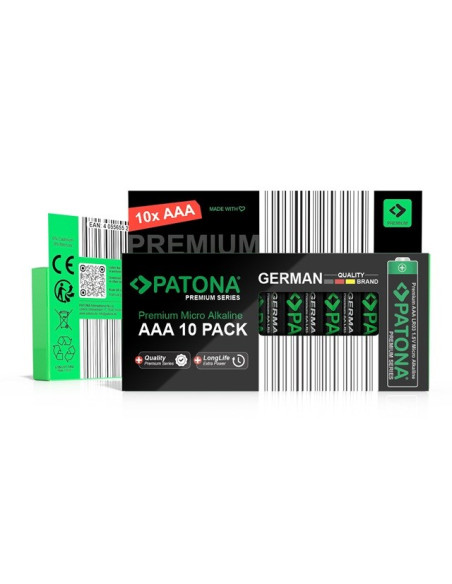Patona Premium Aaa Micro Lr03 – 10X Baterii Alkalicznych 1.5V