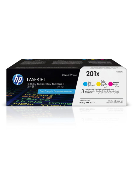 Hp 201X – Zestaw 3 Oryginalnych Wkładów Z Tonerem Laserjet Xl, Błękitny/Purpurowy/Żółty