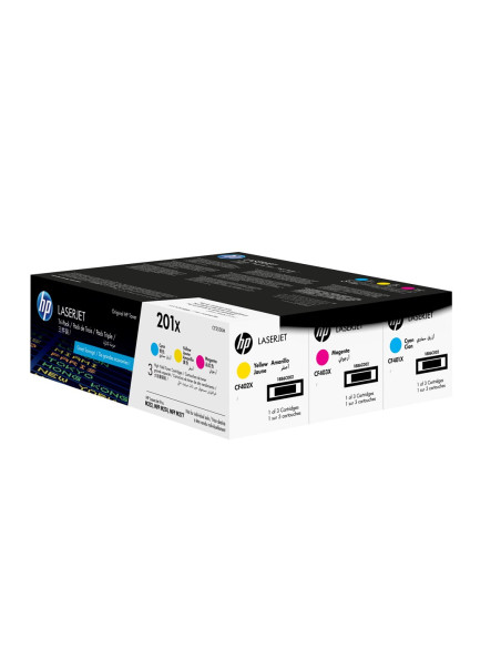 Hp 201X – Zestaw 3 Oryginalnych Wkładów Z Tonerem Laserjet Xl, Błękitny/Purpurowy/Żółty