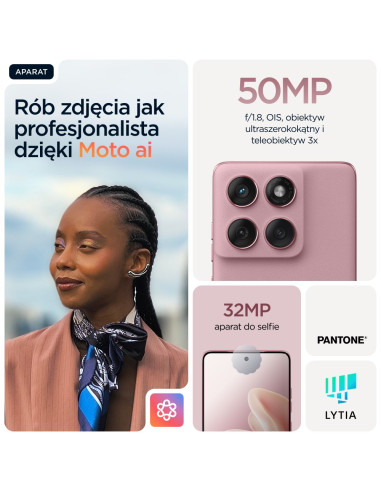 Telefon Motorola Edge 60 Fusion 5G 8Ram 256Gb Różowy
