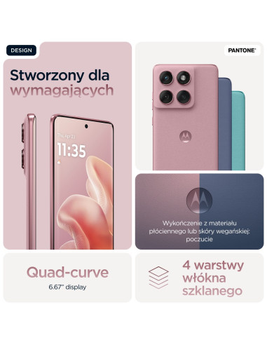 Telefon Motorola Edge 60 Fusion 5G 8Ram 256Gb Różowy