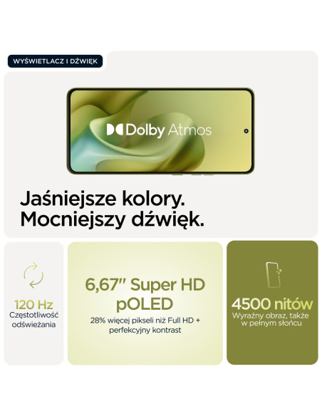 Telefon Motorola Moto G86 5G, 16,9 Cm (6.67"), 8 Gb Ram, 256 Gb Pamięci, Aparat 50 Mp, Android 15, Kolor Zielony
