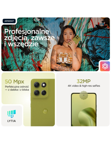 Telefon Motorola Moto G86 5G, 16,9 Cm (6.67"), 8 Gb Ram, 256 Gb Pamięci, Aparat 50 Mp, Android 15, Kolor Zielony
