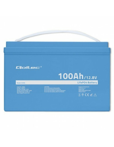 Qoltec 53705 Akumulator Samochodowy Litowo-Żelazowo-Fosforanowy (Lifepo4) 100 Ah 12,8 V 100 A Samochód