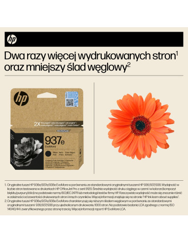 Hp Oryginalny Czarny Tusz 937E Evomore