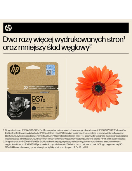 Hp Oryginalny Czarny Tusz 937E Evomore