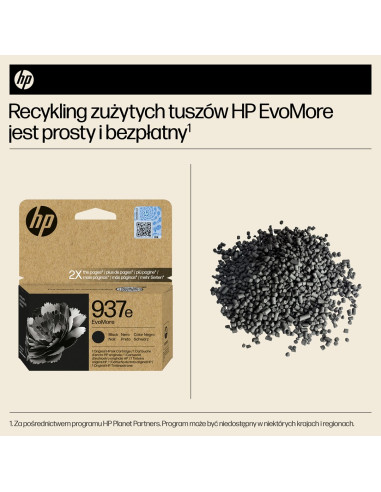 Hp Oryginalny Czarny Tusz 937E Evomore