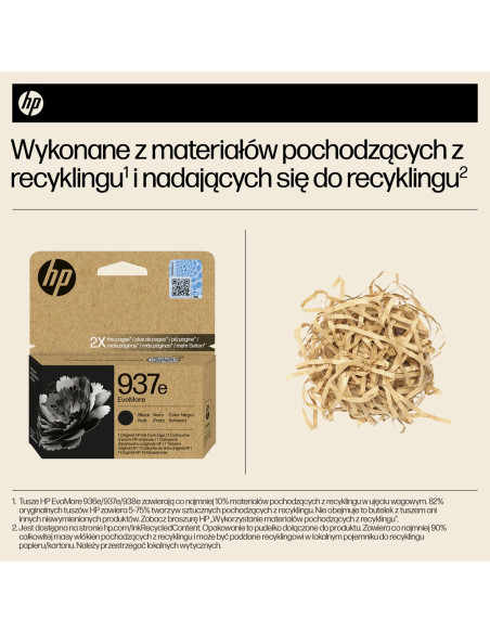 Hp Oryginalny Czarny Tusz 937E Evomore