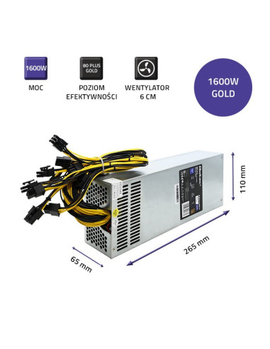 Qoltec Zasilacz Pci-E Smart 1600W