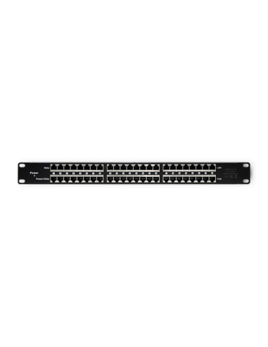 Qoltec Patch Panel Rack| 48V | 24 Porty | Passive Poe Injector | Czarny