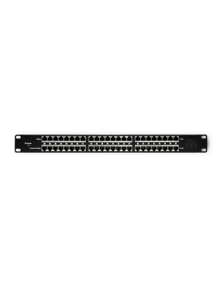 Qoltec Patch Panel Rack| 48V | 24 Porty | Passive Poe Injector | Czarny