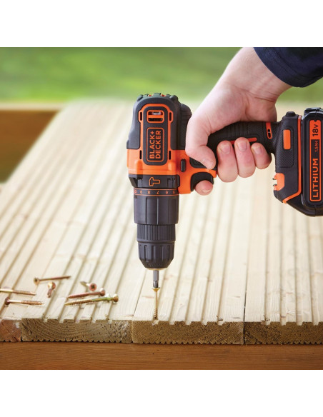 Black & Decker Bdchd18Kb-Qw Wiertło Czarny, Pomarańczowy