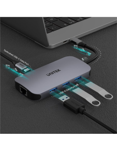 Unitek D1071A Hub I Koncentrator Usb 3.0 Superspeed 5 Gb/S Srebrny