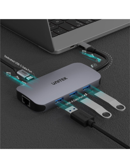 Unitek D1071A Hub I Koncentrator Usb 3.0 Superspeed 5 Gb/S Srebrny