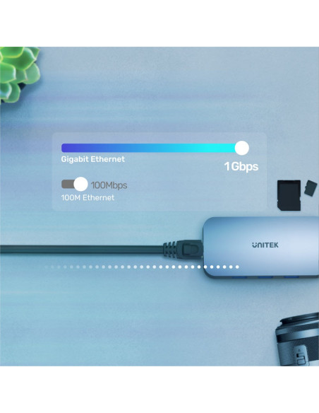 Unitek D1071A Hub I Koncentrator Usb 3.0 Superspeed 5 Gb/S Srebrny