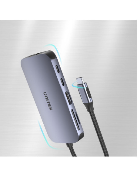 Unitek D1071A Hub I Koncentrator Usb 3.0 Superspeed 5 Gb/S Srebrny