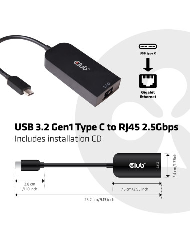 Club3D Cac-1520 Zmieniacz Płci / Kabli Usb C Ethernet Czarny