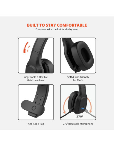 Audiocore Słuchawki Bluetooth Call Center Ac864