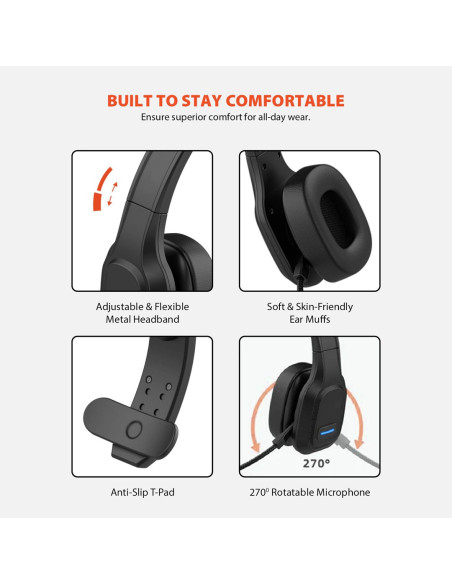 Audiocore Słuchawki Bluetooth Call Center Ac864