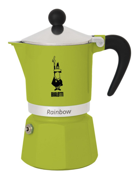 Bialetti Rainbow Kawiarka Moka Czarny, Zielony