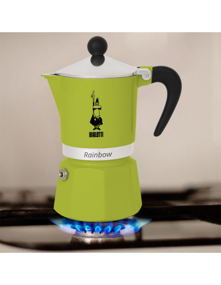 Bialetti Rainbow Kawiarka Moka Czarny, Zielony