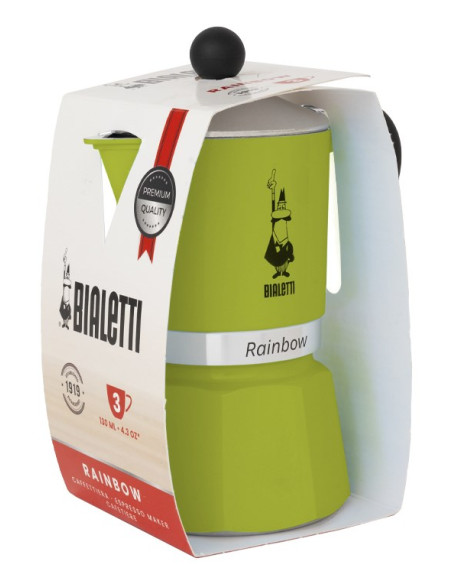 Bialetti Rainbow Kawiarka Moka Czarny, Zielony