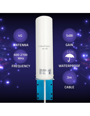 Qoltec Antena 4G Lte Dual | 5Dbi | Dookólna | Zewnętrzna