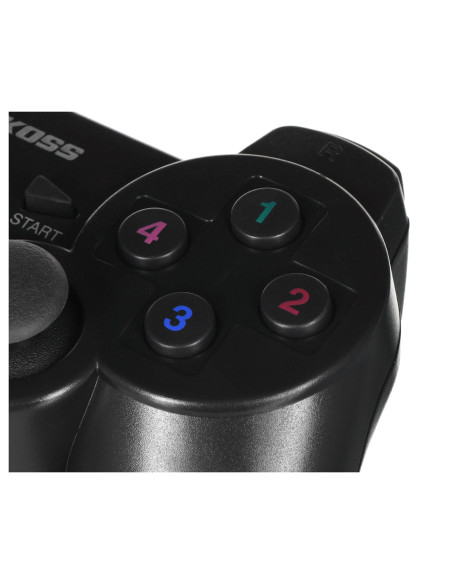 Vakoss Gamepad Bezprzewodowy Usb Z Funkcją Dual Shock, Pc/Ps3, Tryb Cyfrowy I Analogowy,  Gp-4705Bk Czarny