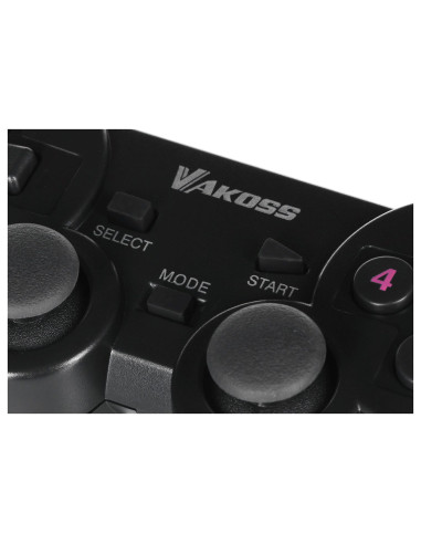 Vakoss Gamepad Bezprzewodowy Usb Z Funkcją Dual Shock, Pc/Ps3, Tryb Cyfrowy I Analogowy,  Gp-4705Bk Czarny