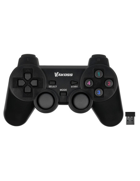 Vakoss Gamepad Bezprzewodowy Usb Z Funkcją Dual Shock, Pc/Ps3, Tryb Cyfrowy I Analogowy,  Gp-4705Bk Czarny