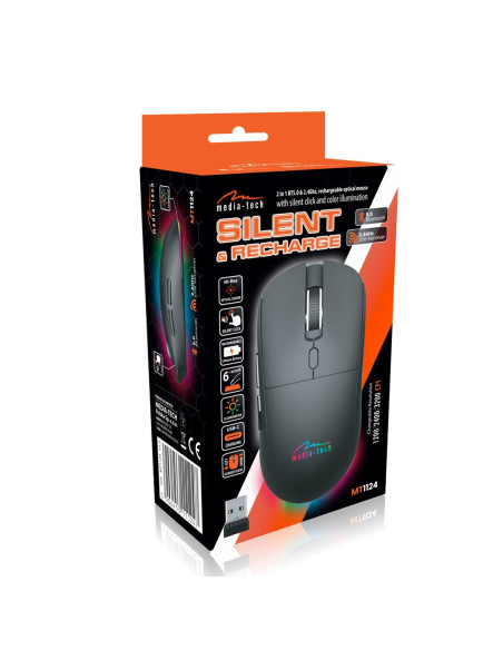 Media-Tech Mysz Dual Bt/Rf Silent&Recharge Mt1124