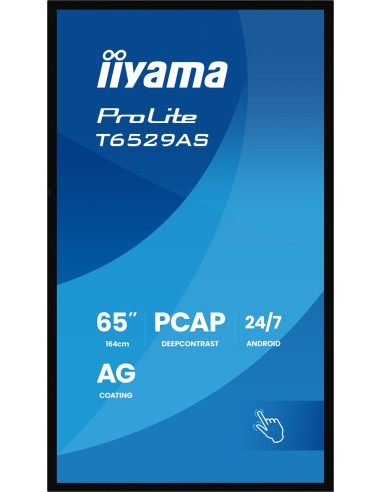Interaktywny Wyświetlacz Iiyama T6529As-B1Ag 65" All-In-One 3840X2160 4K Uhd 4Gb Ram 32Gb Pamięci Android 14 2Xhdmi+Usb-C Vesa 4