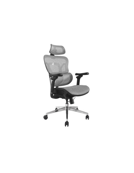 Wyposażenie Ergonomiczne Krzesło Biurowe + Zagłówek/Podłokietniki Szare Lite Sprzedaż Detaliczna